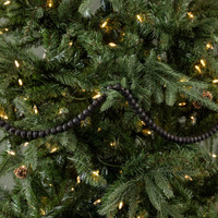9' SMALL ROUND BLACK WOOD BEAD GARLAND