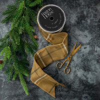 MUSTARD PLAID RIBBON