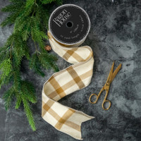 CREAM PLAID RIBBON