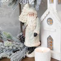 12.5" SANTA IN SILVER W/ TREE