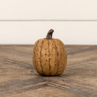 3.75" BEIGE TALL PUMPKIN