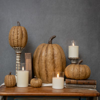 3.75" BEIGE TALL PUMPKIN