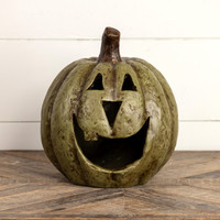 11" OLIVE GREEN BIG MOUTH PUMPKIN
