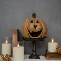 8" BEIGE BIG MOUTH PUMPKIN
