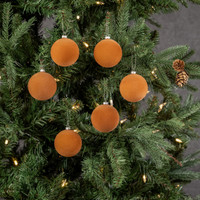 SET/ 6 - 2.5" FAWN FLOCKED BALLS