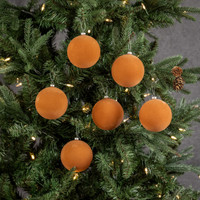 SET/ 6 - 3.25" FAWN FLOCKED BALLS