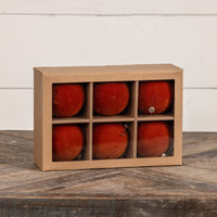 SET/ 6 - 3.25" RUSSET FLOCKED BALLS