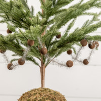 6' - BROWN 1" FLOCKED BALL GARLAND