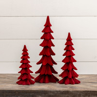 9" RED RESIN TREE