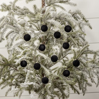 SET/ 12 - 1.75" BLACK FLOCKED BALLS