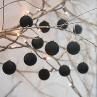 SET/ 12 - 1.75" BLACK FLOCKED BALLS