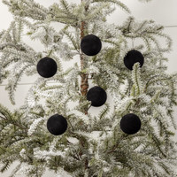 SET/ 6 - 2.5" BLACK FLOCKED BALLS