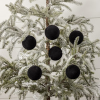 SET/ 6 - 3.25" BLACK FLOCKED BALLS