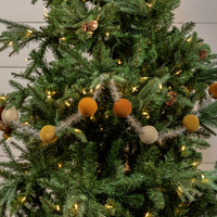 6' - GRADIENT TAN 2" FLOCKED BALL GARLAND