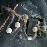 6' - GRADIENT GREY 2" FLOCKED BALL GARLAND