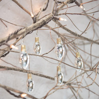 SET/ 6 SILVER GLASS BULBS