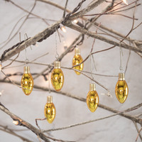 SET/ 6 GOLD GLASS BULBS