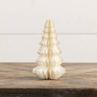 7" IVORY W/ GOLD TRIM PAPER TREE
