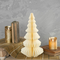 14.75" IVORY W/ GOLD TRIM PAPER TREE