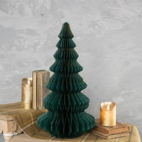 20.25" EMERALD GREEN W/ GOLD TRIM PAPER TREE