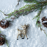 3.25" GOLD STANDING DEER ORNAMENT