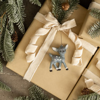 3.25" BLUE STANDING DEER ORNAMENT