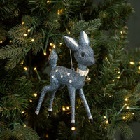 6.75" BLUE STANDING DEER ORNAMENT