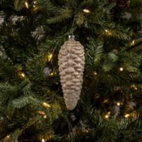 6.75" SILVER DUSTED PINECONE ORNAMENT