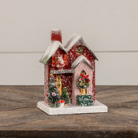 7.5" RED HOUSE W/ SANTA