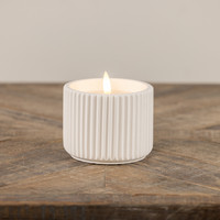 3.25" - 3D FLAME RIBBED CEMENT CANDLE