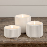 3.25" - 3D FLAME RIBBED CEMENT CANDLE