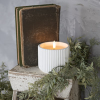 3.25" - 3D FLAME RIBBED CEMENT CANDLE