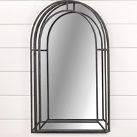 36.25" BLACK METAL ARCH MIRROR
