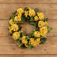 22" YELLOW GERANIUM WREATH