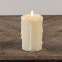 5" CREAM 3D FLAME PILLAR CANDLE