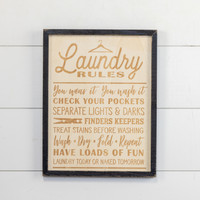 15.5" LAUNDRY RULES SIGN