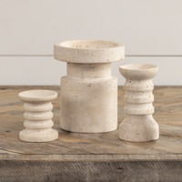 5.25" STONE PILLAR CANDLE STAND