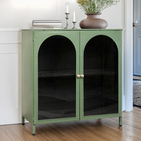 GREEN TWO DOOR METAL CABINET*