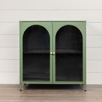 GREEN TWO DOOR METAL CABINET*