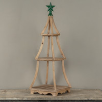 33.75" WOOD CHRISTMAS TREE W/ STAR