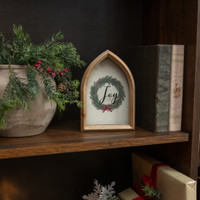JOY PRINT IN POINTED ARCH FRAME