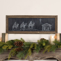 FRAMED METAL NATIVITY SCENE