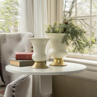 8.5" GOLD & WHITE URN