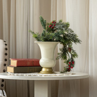 7.5" GOLD & WHITE URN