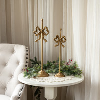 15.25" GOLD WREATH STAND W/ BOW