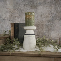 7.5" BLACK & WHITE PILLAR CANDLESTICK