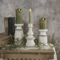 7.5" BLACK & WHITE PILLAR CANDLESTICK