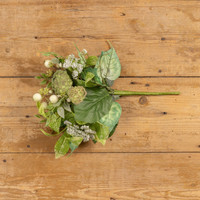 17" CREAM LOTUS POD & BERRY BUSH
