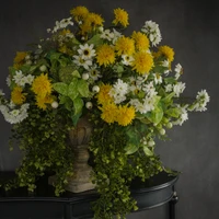 17" CREAM LOTUS POD & BERRY BUSH