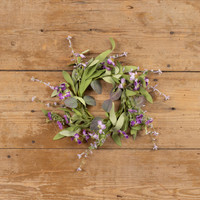 12" PURPLE VERBENA & DAISY CANDLE RING
